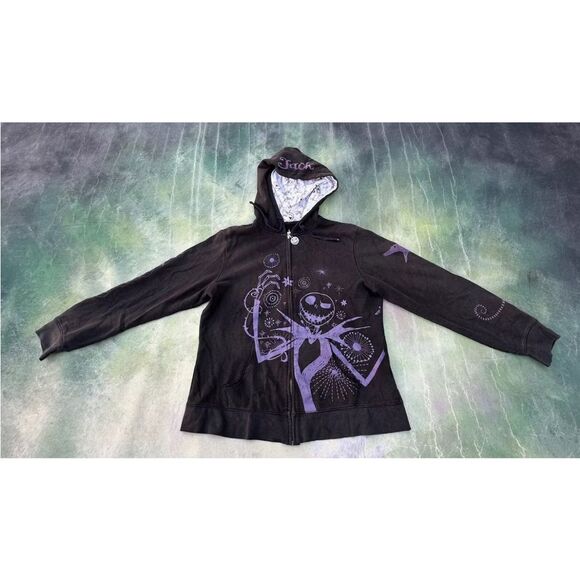 Y2K Disney Jack Night Before Christmas Fitted Full Zip Jacket hoodie Halloween S - Picture 12 of 13